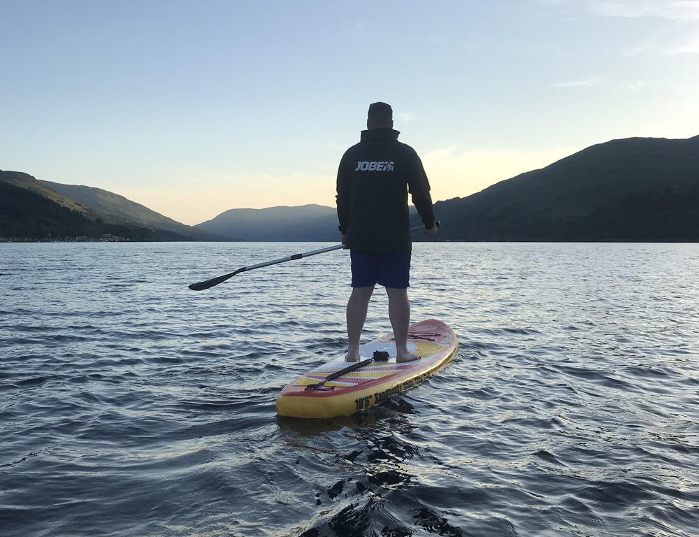 Paddleboarding alone